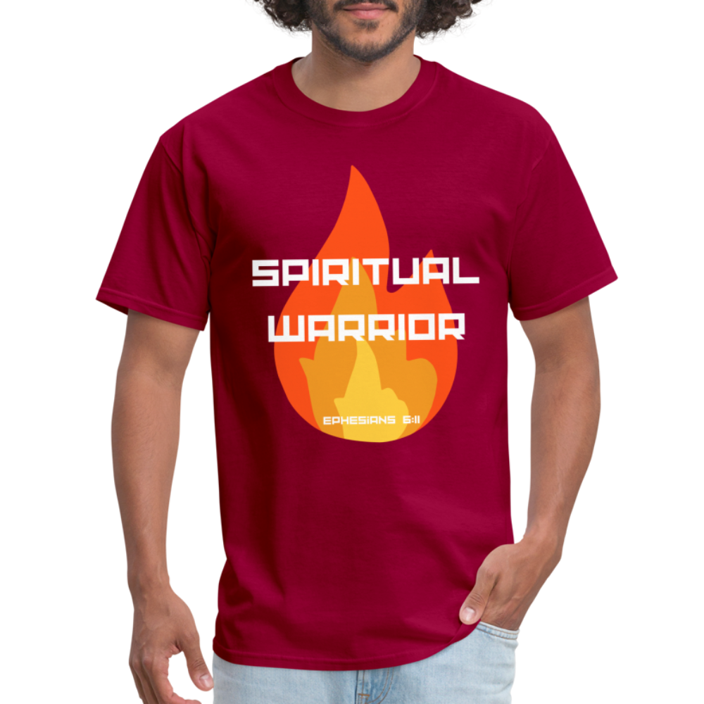 Spiritual Warrior - White Letters - dark red