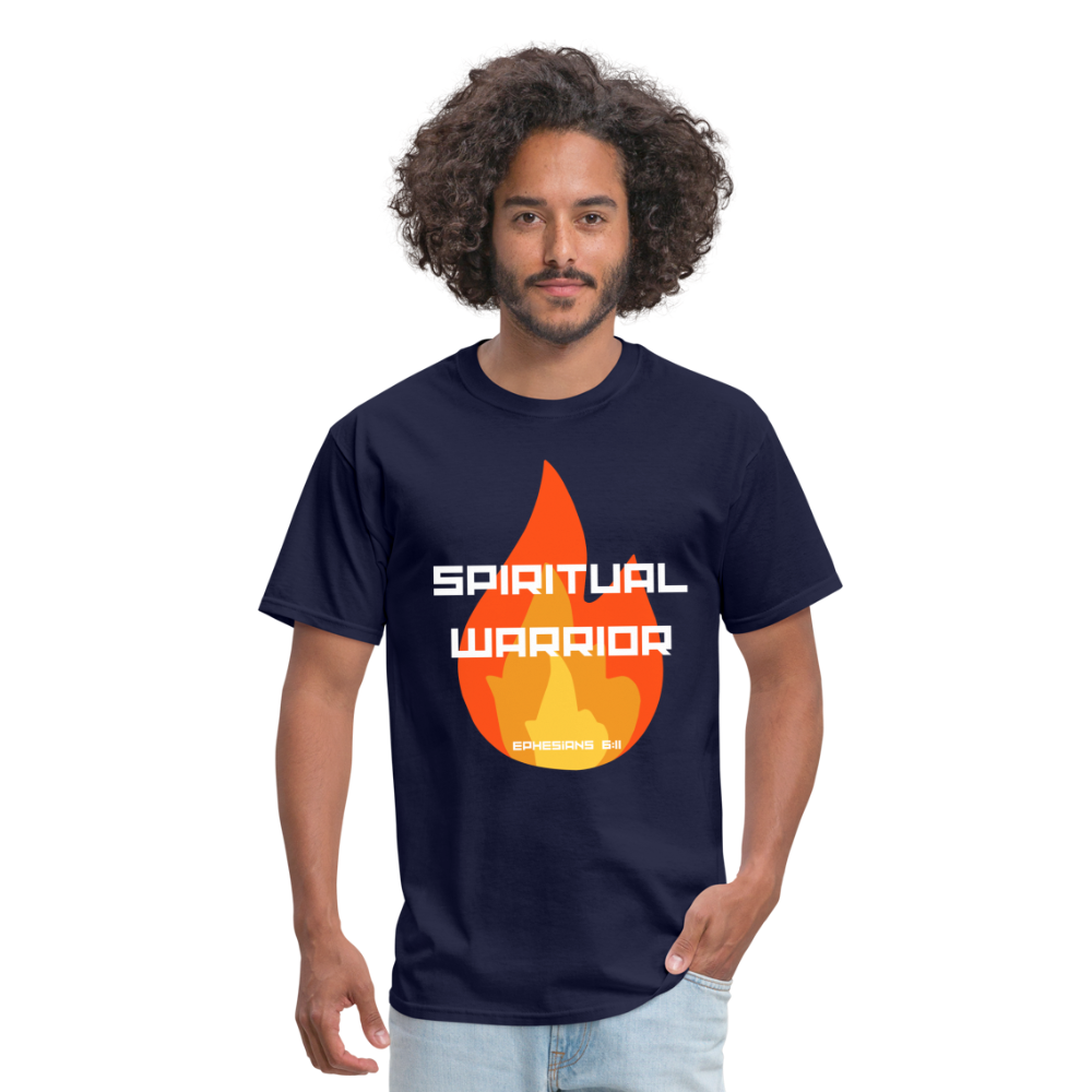 Spiritual Warrior - White Letters - navy