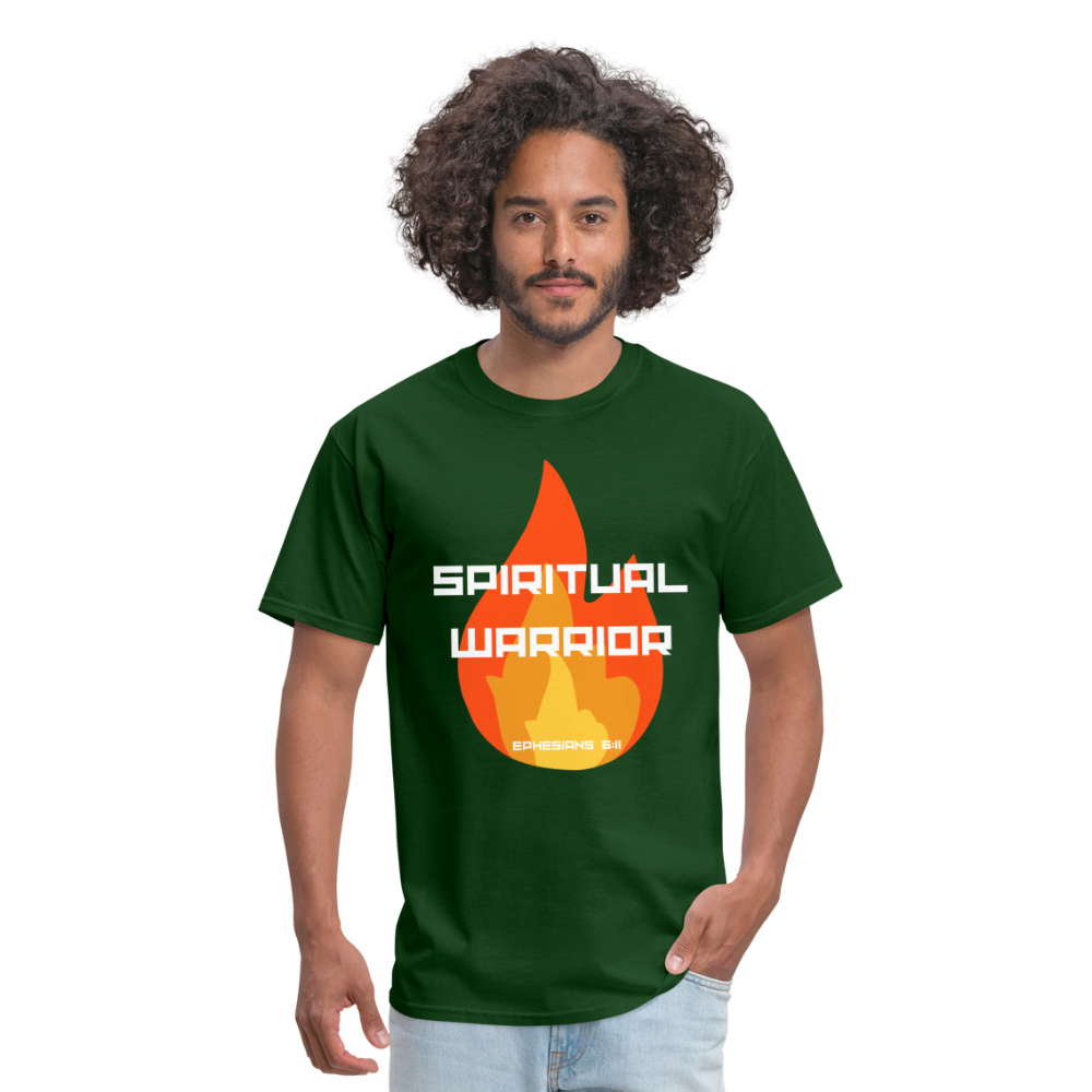 Spiritual Warrior - White Letters - forest green