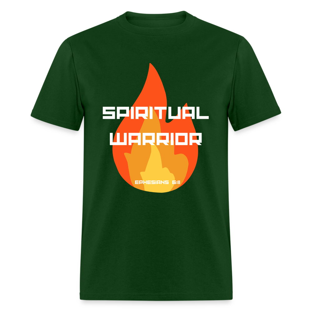 Spiritual Warrior - White Letters - forest green