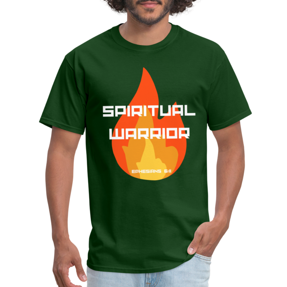 Spiritual Warrior - White Letters - forest green