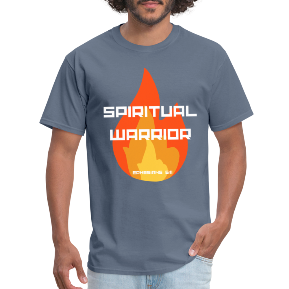 Spiritual Warrior - White Letters - denim