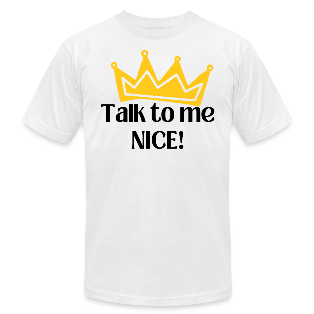 Talk to me NICE! - Black Letters - white