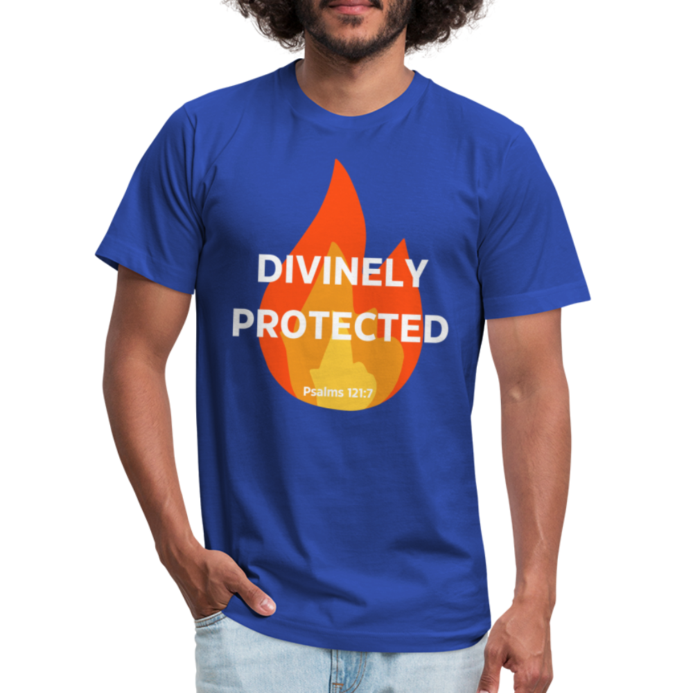 Divinely Protected - White Letters - royal blue