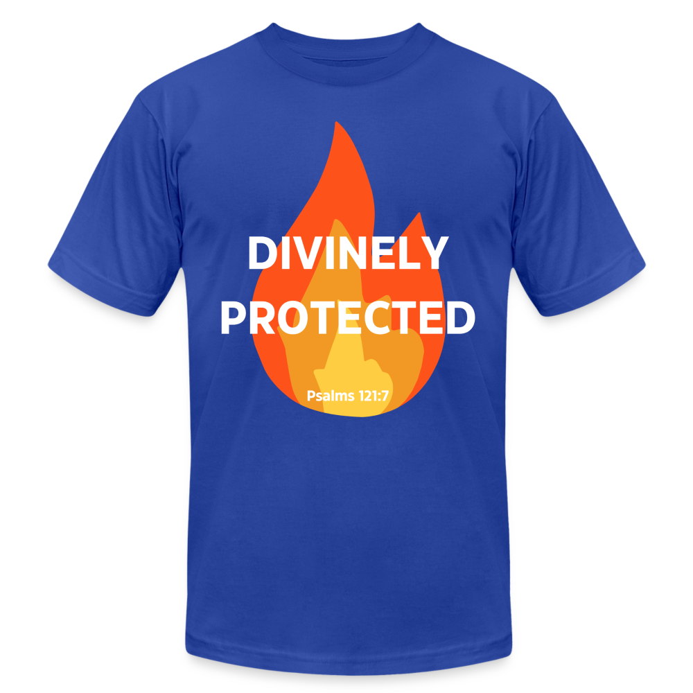 Divinely Protected - White Letters - royal blue