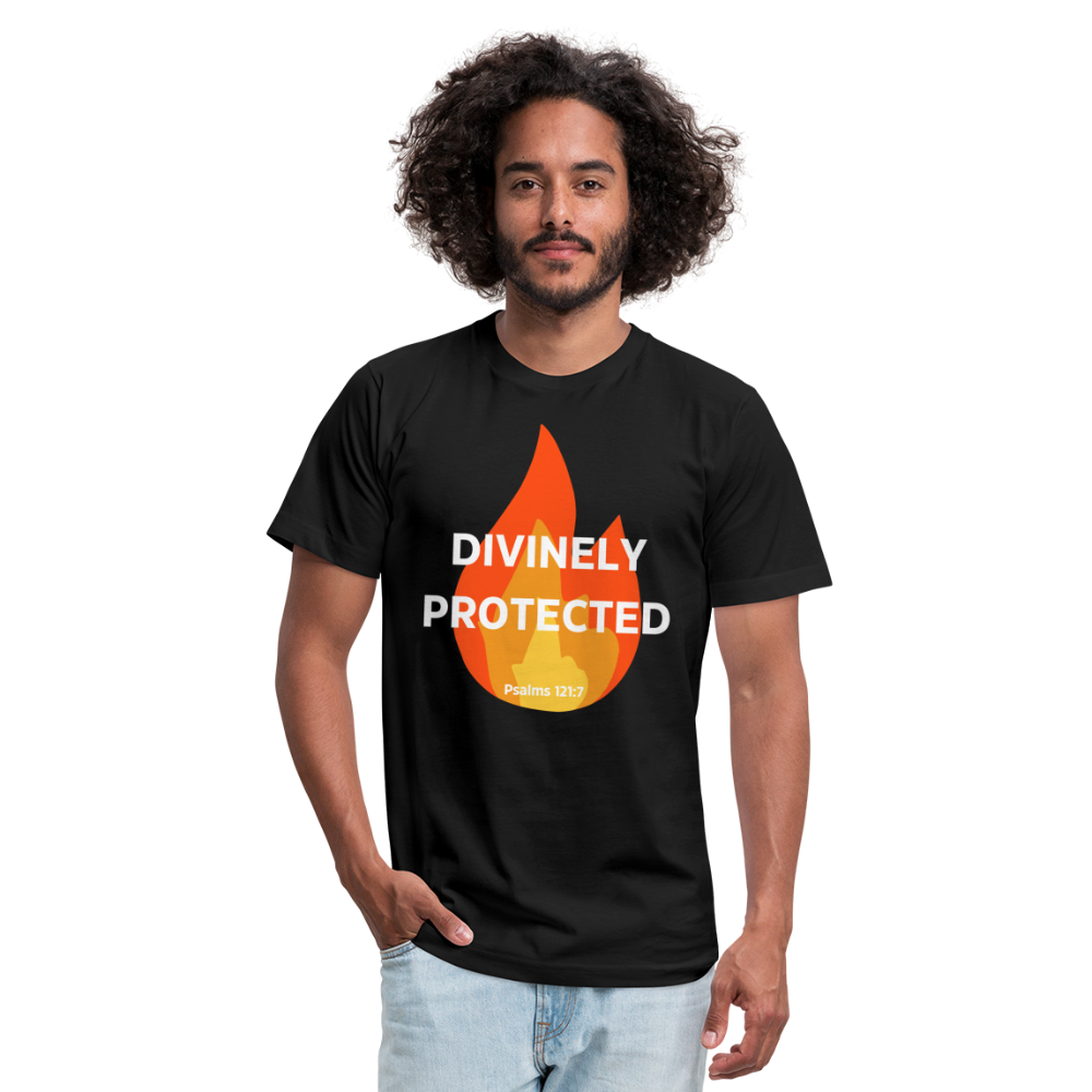 Divinely Protected - White Letters - black