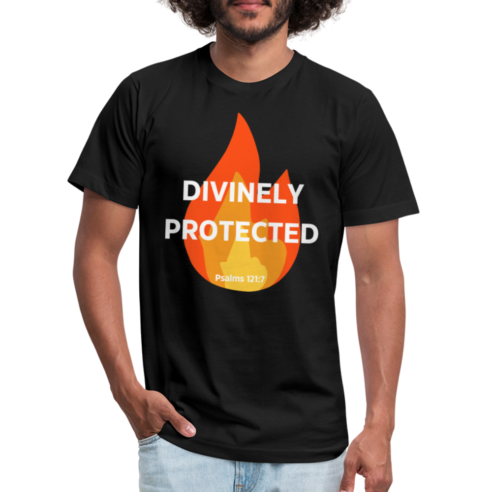 Divinely Protected - White Letters - black