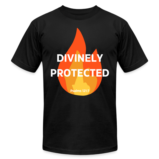 Divinely Protected - White Letters - black