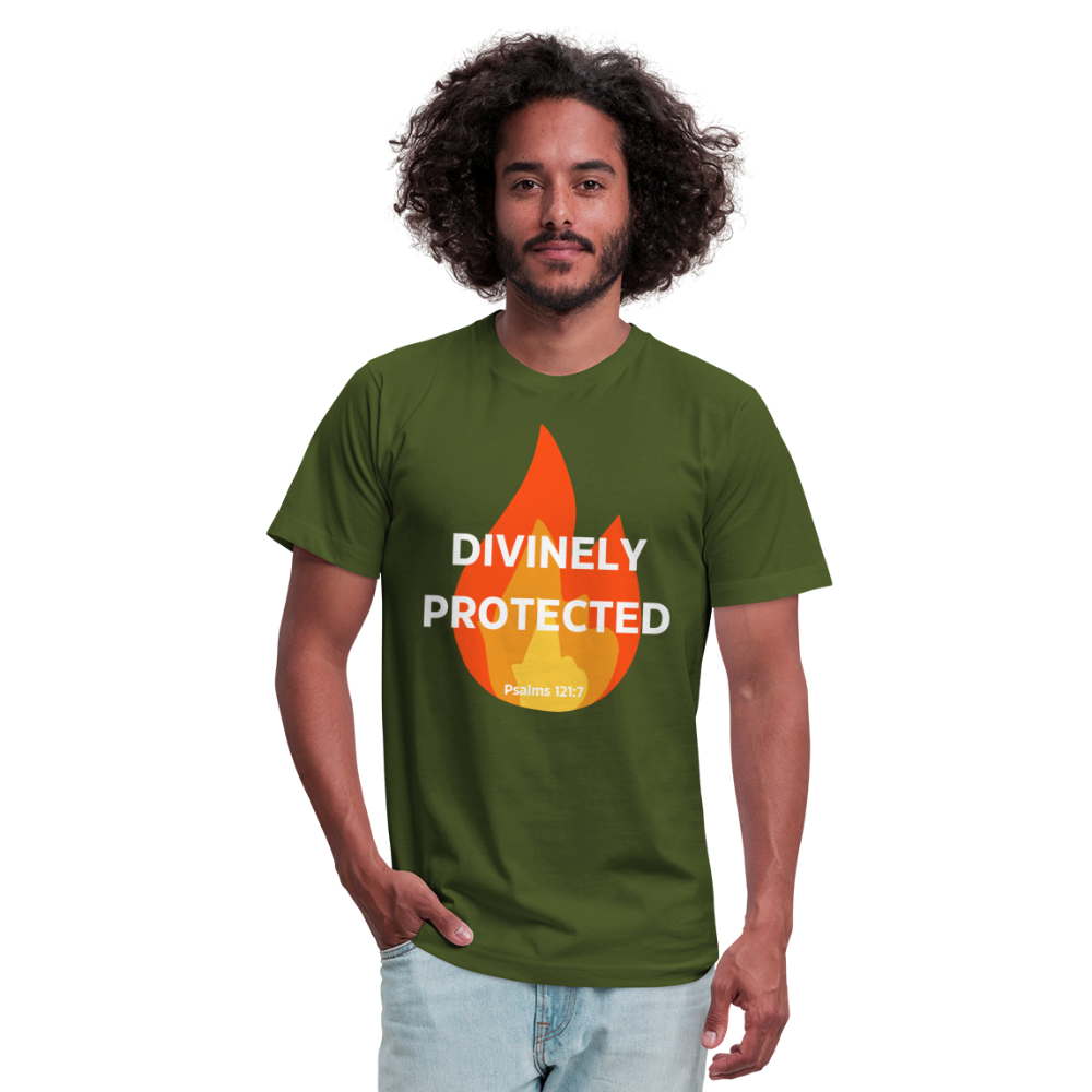 Divinely Protected - White Letters - olive