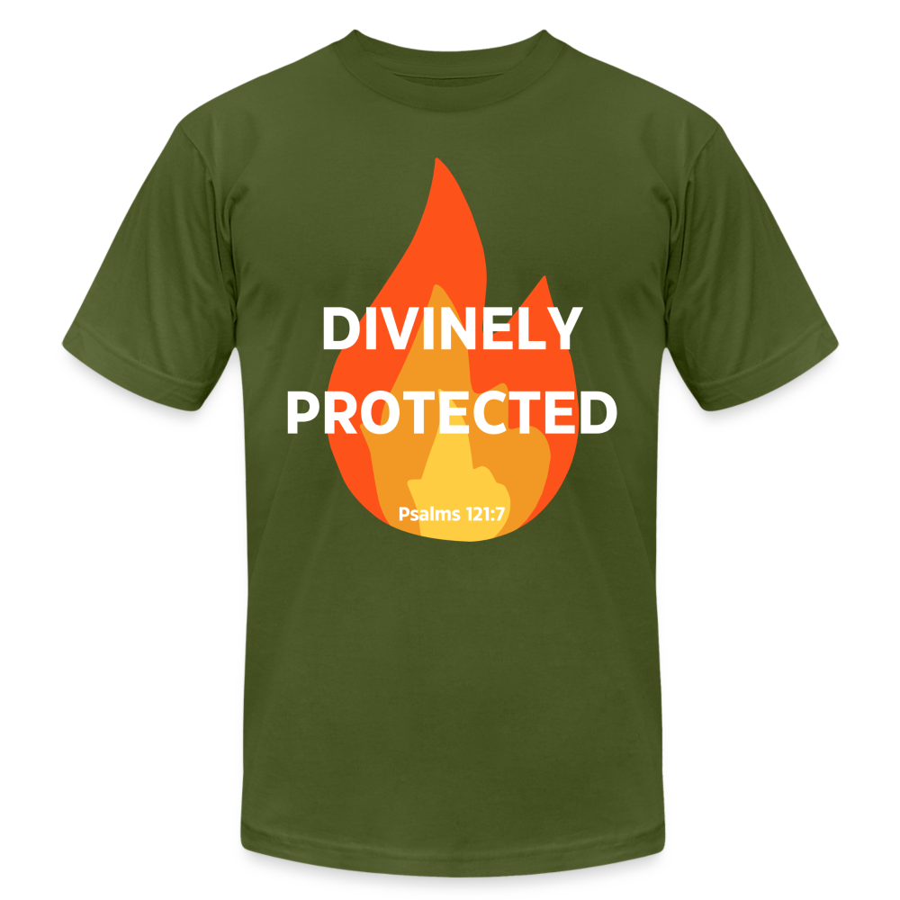 Divinely Protected - White Letters - olive