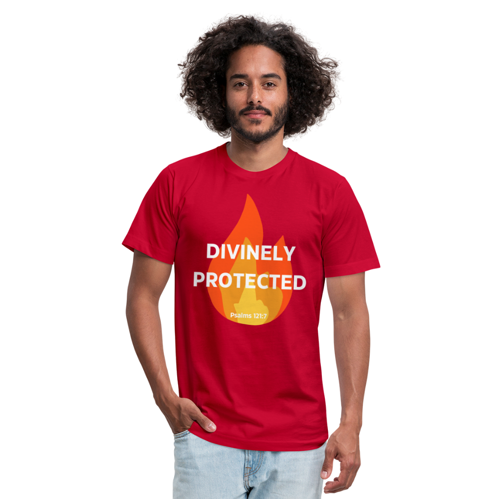 Divinely Protected - White Letters - red