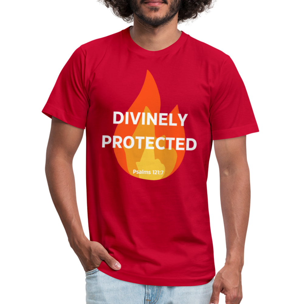 Divinely Protected - White Letters - red