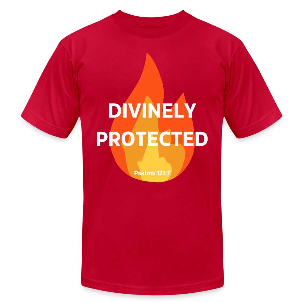 Divinely Protected - White Letters - red