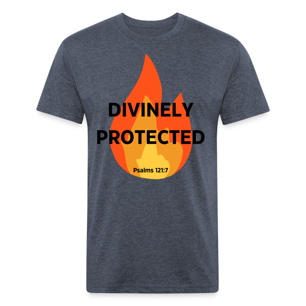 Divinely Protected - Black Letters - heather navy