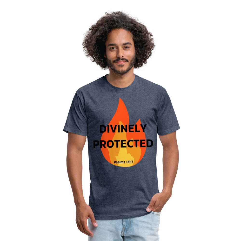 Divinely Protected - Black Letters - heather navy