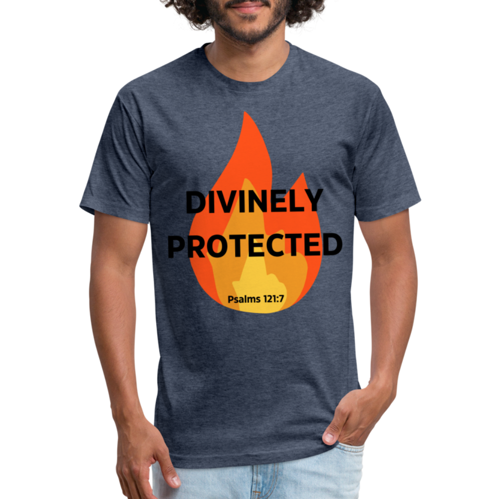 Divinely Protected - Black Letters - heather navy