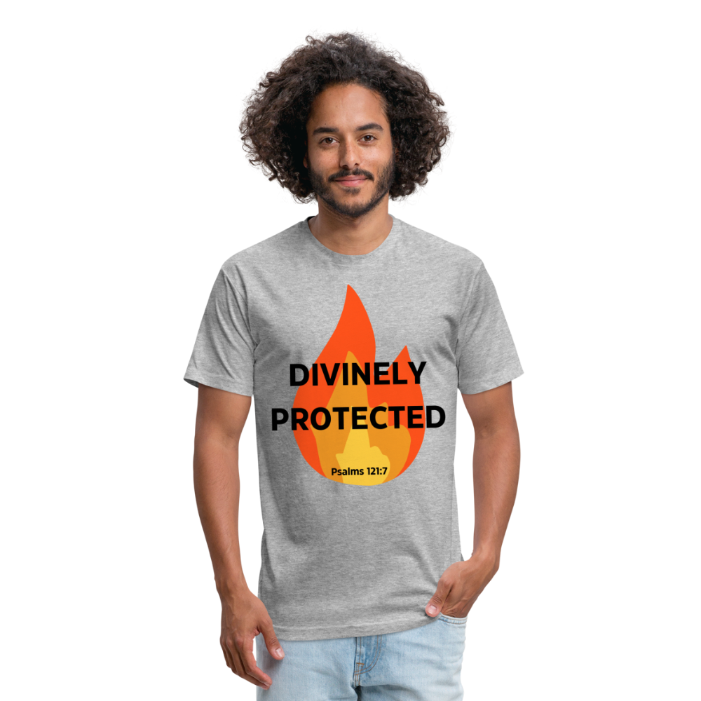 Divinely Protected - Black Letters - heather gray