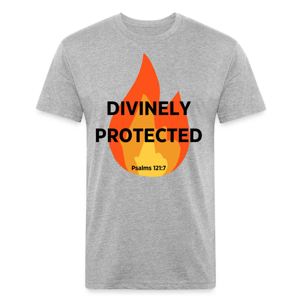 Divinely Protected - Black Letters - heather gray