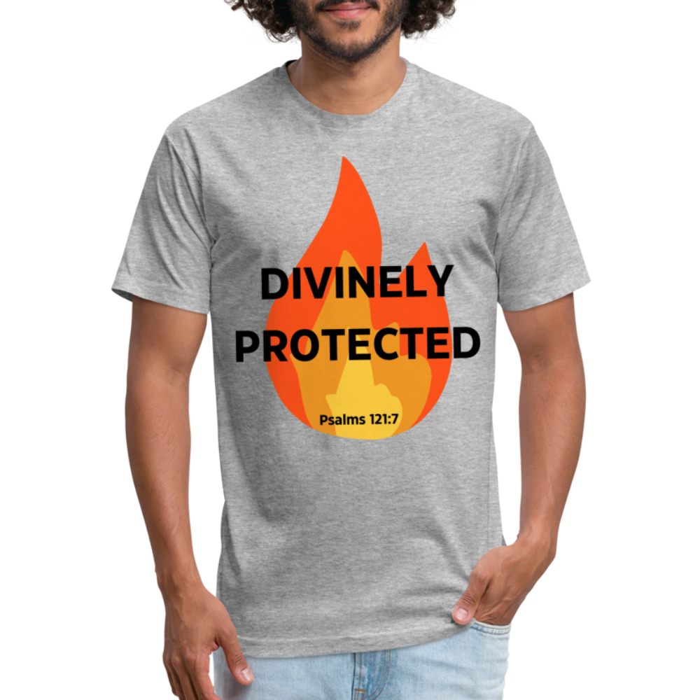 Divinely Protected - Black Letters - heather gray