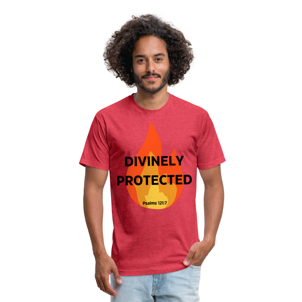 Divinely Protected - Black Letters - heather red